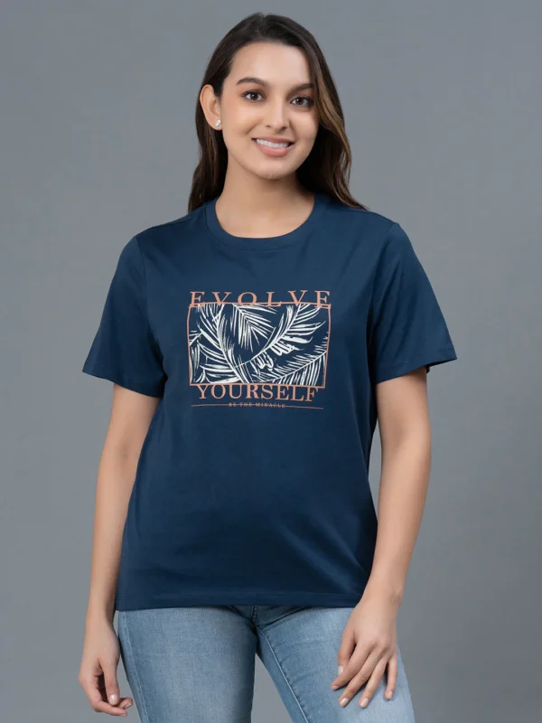 Casual Graphic Print Cotton T-Shirt for Women